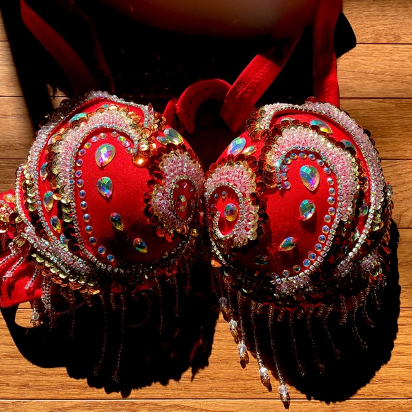 ROYAL SMEELA Crystal & Rhinestone Belly Dance Costume Bra for Women Size Medium - Picture 11 of 13